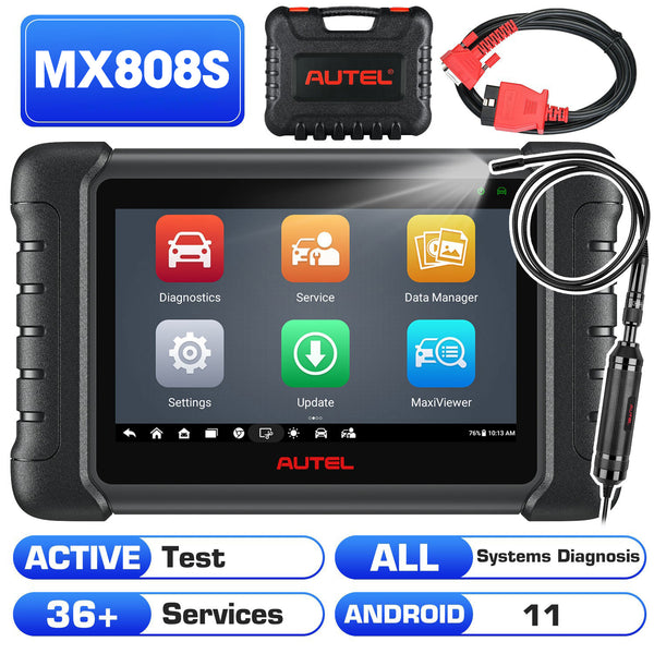 Autel MaxiCheck MX808S OBD2 Scanner with Android 11.0, OE-Level All System Diagnostics, Bi-Directional Control, FCA AutoAuth, 36+ Services, NO IP Limitation, Updated of MX808/MK808/MK808BT