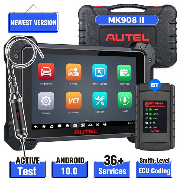 Autel MaxiCOM MK908 II OE-Level Full Systems Automotive Diagnostic Tool, Support Active Test, Upgraded Version of Autel MK908/MS908