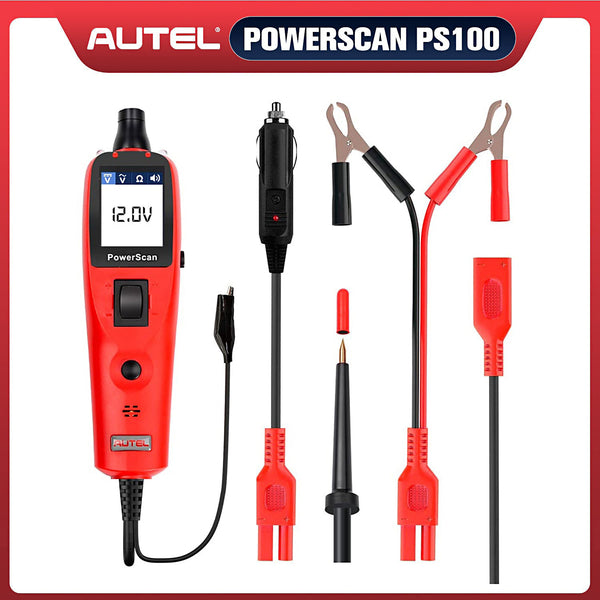 Autel PowerScan PS100 Automotive Power Probe Circuit Tester, Universal 12V 24V Automotive Power Circuit Probe Kit with 20ft Extension Cable, AC/DC/Continuity/Probe/Signal Test, Activate Component Electrical System Tool