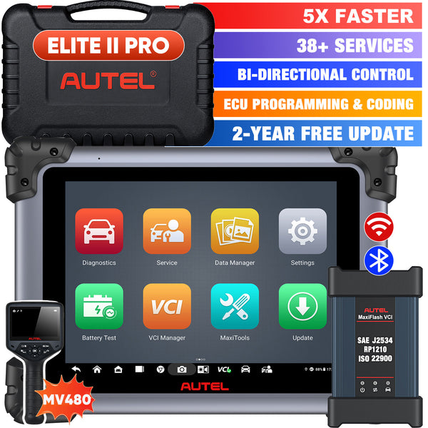 【2-Year Free Update】Autel Maxisys Elite II Pro Automotive Diagnostic Tool Bi-Directional Scanner With MaxiFlash VCI, 38+ Services