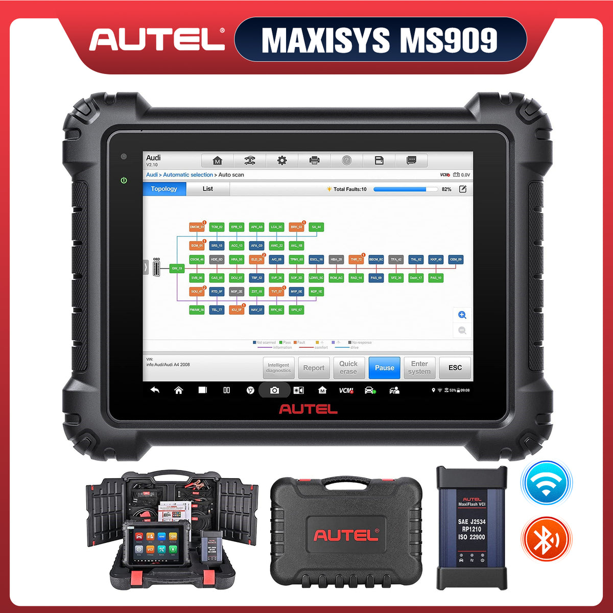 Autel Maxisys MS909CV Heavy Duty Bi-Directional Diagnostic Scanner —  obdprice