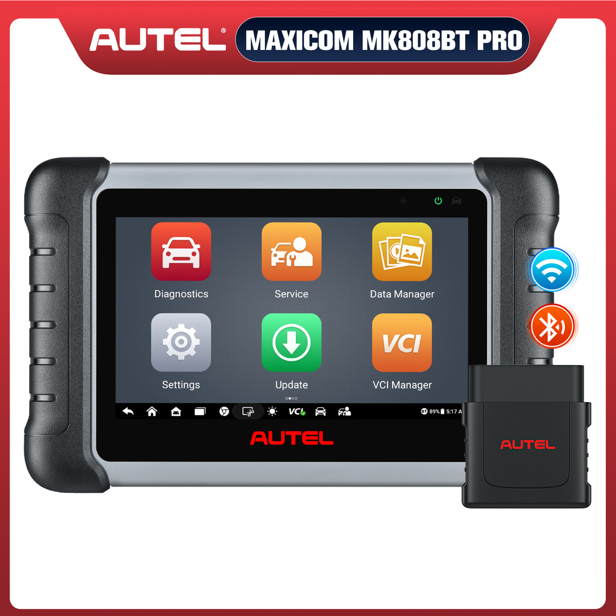 Autel MaxiCOM MK808BT PRO OBD2 Diagnostic Tool Full Bidirectional  Controller IMMO Key Scanner MK808BT Pro/MK808Z-BT Upgraded Ver. Of