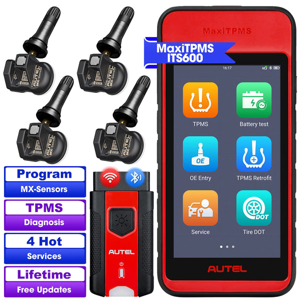 Autel MaxiTPMS ITS600 (E) TPMS Relearn Tool, TPMS Programming Tool Activate/Relearn All Sensors, TPMS Diagnostics, 4 Reset Functions (Oil Reset, BMS, SAS, EPB), Auto VIN (Free Update)