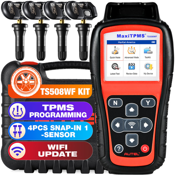 Autel MaxiTPMS TS508WF WiFi TPMS Programming Tool With 4 PCS MX-Sensors, Activate/Relearn/Reset/Diagnosis All Sensors, Program MX-Sensors (315/433MHz)